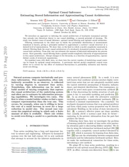 Optimal Causal Inference: Estimating Stored Information and
  Approximating Causal Architecture