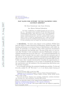 Fast rates for support vector machines using Gaussian kernels