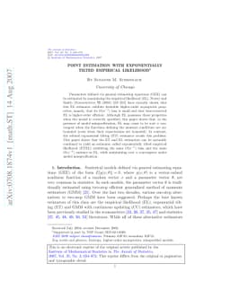 Point estimation with exponentially tilted empirical likelihood