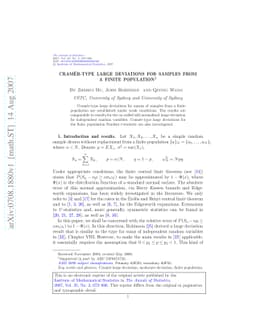 Cramér-type large deviations for samples from a finite population