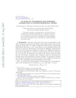 On rates of convergence for posterior distributions in
  infinite-dimensional models