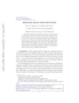 Resolvable designs with large blocks