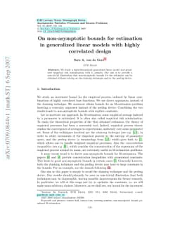 On non-asymptotic bounds for estimation in generalized linear models
  with highly correlated design