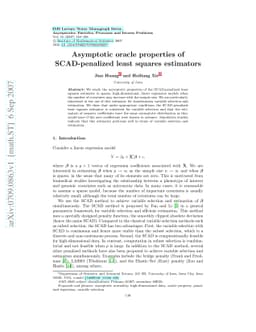 Asymptotic oracle properties of SCAD-penalized least squares estimators
