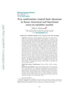 New multivariate central limit theorems in linear structural and
  functional error-in-variables models