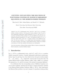 Counting and Locating the Solutions of Polynomial Systems of Maximum
  Likelihood Equations, II: The Behrens-Fisher Problem
