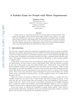 A Sudoku Game for People with Motor Impairments