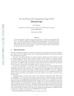On the Protocol Composition Logic PCL