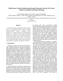 Multi-Sensor Fusion Method using Dynamic Bayesian Network for Precise
  Vehicle Localization and Road Matching