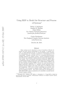 Using RDF to Model the Structure and Process of Systems