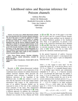 Likelihood ratios and Bayesian inference for Poisson channels