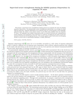 Supervised secure entanglement sharing for faithful quantum
  teleportation via tripartite W states