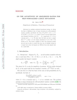 On the asymptotic of likelihood ratios for self-normalized large
  deviations