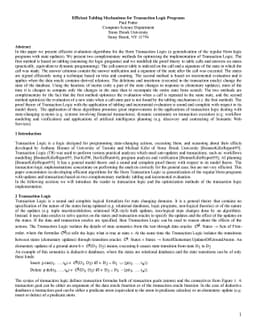 Efficient Tabling Mechanisms for Transaction Logic Programs