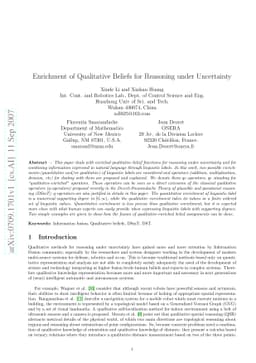 Enrichment of Qualitative Beliefs for Reasoning under Uncertainty
