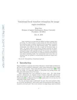 Variational local structure estimation for image super-resolution