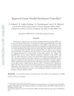 Improved Linear Parallel Interference Cancellers
