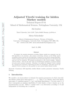 Adjusted Viterbi training for hidden Markov models