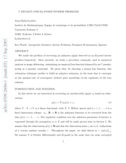 $\ell^1$ penalty for ill-posed inverse problems
