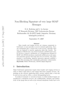 Non-Blocking Signature of very large SOAP Messages