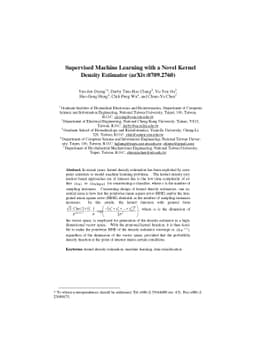 Supervised Machine Learning with a Novel Kernel Density Estimator