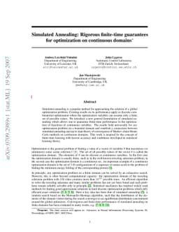 Simulated Annealing: Rigorous finite-time guarantees for optimization on
  continuous domains