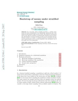 Bootstrap of means under stratified sampling