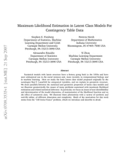 Maximum Likelihood Estimation in Latent Class Models For Contingency
  Table Data