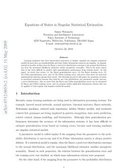 Equations of States in Singular Statistical Estimation