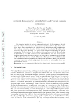 Network Tomography: Identifiability and Fourier Domain Estimation