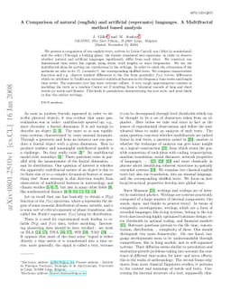 A Comparison of natural (english) and artificial (esperanto) languages.
  A Multifractal method based analysis