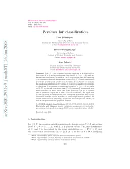 P-values for classification