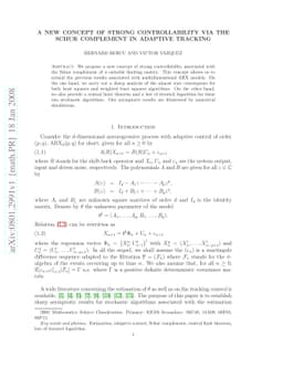 A new concept of strong controllability via the Schur complement in
  adaptive tracking