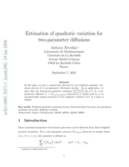 Estimation of quadratic variation for two-parameter diffusions