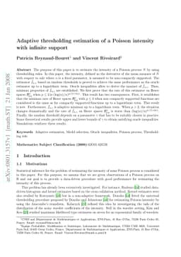 Adaptive thresholding estimation of a Poisson intensity with infinite
  support