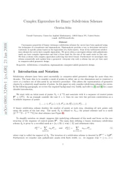 Complex Eigenvalues for Binary Subdivision Schemes
