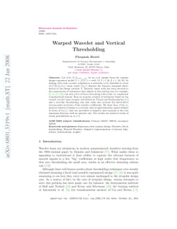 Warped Wavelet and Vertical Thresholding
