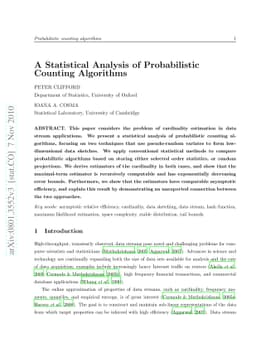 A statistical analysis of probabilistic counting algorithms