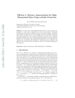 Efficient l_{alpha} Distance Approximation for High Dimensional Data
  Using alpha-Stable Projection