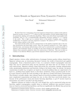 Lower Bounds on Signatures from Symmetric Primitives