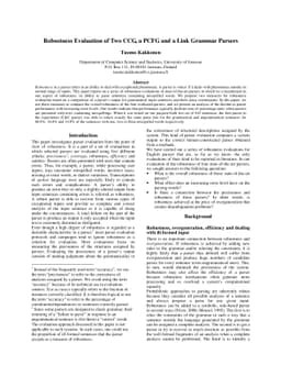 Robustness Evaluation of Two CCG, a PCFG and a Link Grammar Parsers