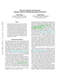 Between conjecture and memento: shaping a collective emotional
  perception of the future