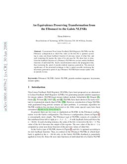 An equivalence preserving transformation from the Fibonacci to the
  Galois NLFSRs