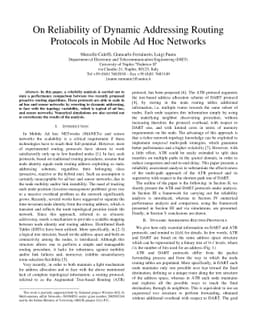 On Reliability of Dynamic Addressing Routing Protocols in Mobile Ad Hoc
  Networks