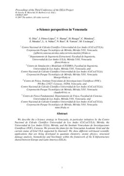 e-Science perspectives in Venezuela
