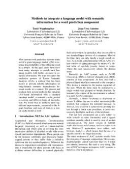 Methods to integrate a language model with semantic information for a
  word prediction component