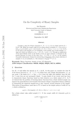 On the Complexity of Binary Samples