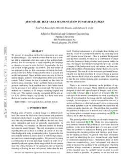 Automatic Text Area Segmentation in Natural Images