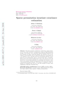 Sparse permutation invariant covariance estimation