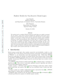 Shallow Models for Non-Iterative Modal Logics